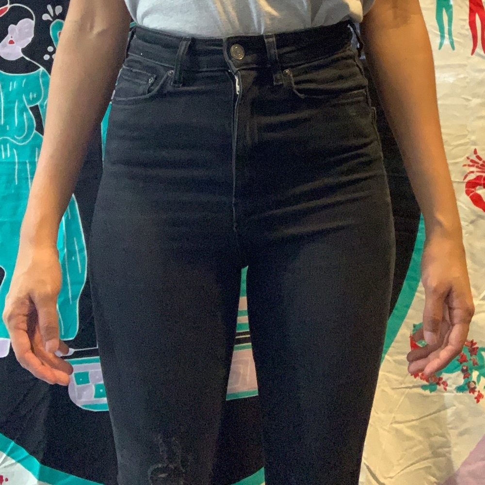High rise black jeans